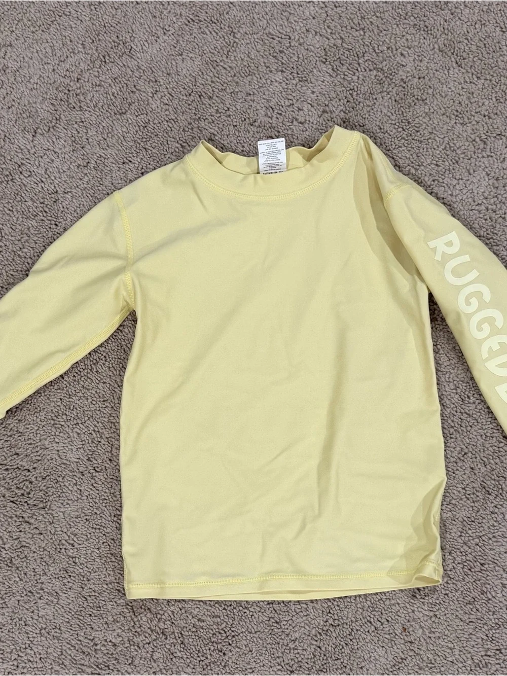 Kids' Long-Sleeve Yellow Rashguard with Sleeve Logo